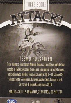 2012-13 Cardset Finland - Three Score Attack #TSA 5 Teemu Pulkkinen Back