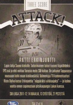 2012-13 Cardset Finland - Three Score Attack #TSA 12 Antti Erkinjuntti Back