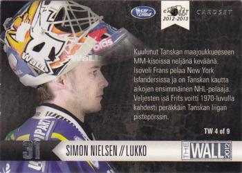 2012-13 Cardset Finland - The Wall 2012 #TW 4 Simon Nielsen Back