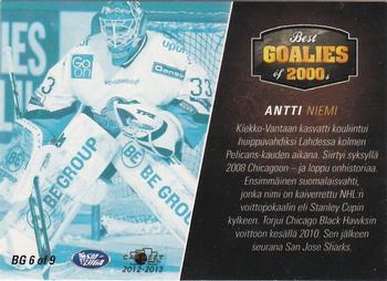 2012-13 Cardset Finland - Best Goalies of 2000's #BG 6 Antti Niemi Back