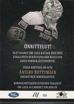 2012-13 Cardset Finland - Signature #NNO Antero Niittymäki Back