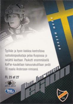2012-13 Cardset Finland - The Foreign Legion 2 #FL 25 Adam Masuhr Back