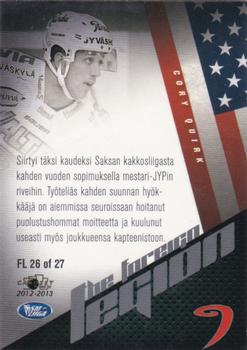 2012-13 Cardset Finland - The Foreign Legion 2 #FL 26 Cory Quirk Back