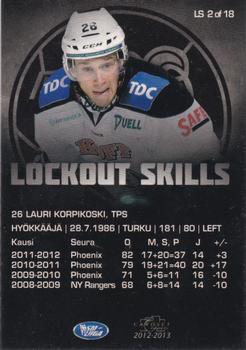2012-13 Cardset Finland - Lockout Skills #LS 2 Lauri Korpikoski Back