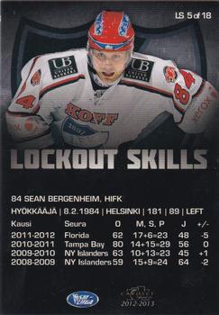 2012-13 Cardset Finland - Lockout Skills #LS 5 Sean Bergenheim Back