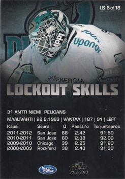 2012-13 Cardset Finland - Lockout Skills #LS 6 Antti Niemi Back