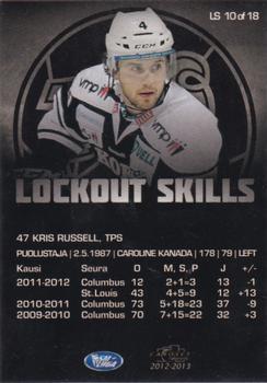 2012-13 Cardset Finland - Lockout Skills #LS 10 Kris Russell Back