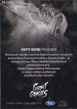 2012-13 Cardset Finland - Ghost Goalies #GG 5 Antti Niemi Back