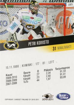 2010-11 Cardset Finland #085 Petri Koivisto Back