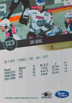 2010-11 Cardset Finland #146 Aki Berg Back