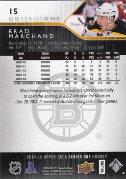 2014-15 Upper Deck #15 Brad Marchand Back