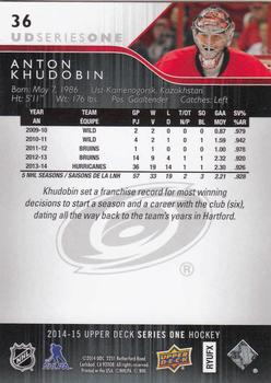 2014-15 Upper Deck #36 Anton Khudobin Back