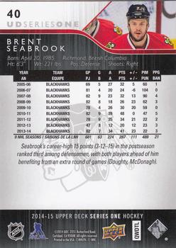 2014-15 Upper Deck #40 Brent Seabrook Back