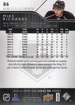 2014-15 Upper Deck #86 Mike Richards Back