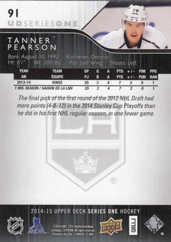 2014-15 Upper Deck #91 Tanner Pearson Back