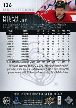2014-15 Upper Deck #136 Milan Michalek Back