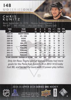 2014-15 Upper Deck #148 Chris Kunitz Back