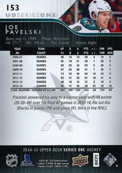 2014-15 Upper Deck #153 Joe Pavelski Back