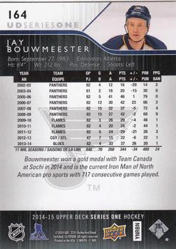 2014-15 Upper Deck #164 Jay Bouwmeester Back