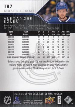 2014-15 Upper Deck #187 Alexander Edler Back
