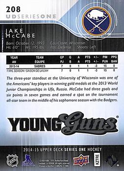 2014-15 Upper Deck #208 Jake McCabe Back