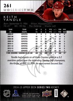 2014-15 Upper Deck #261 Keith Yandle Back