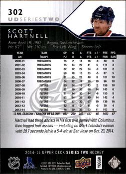 2014-15 Upper Deck #302 Scott Hartnell Back