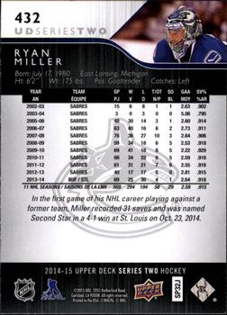 2014-15 Upper Deck #432 Ryan Miller Back