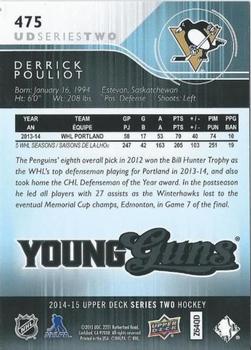 2014-15 Upper Deck #475 Derrick Pouliot Back