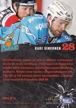 2010-11 Cardset Finland - Heavy Hitters #HH6 Kari Sihvonen Back