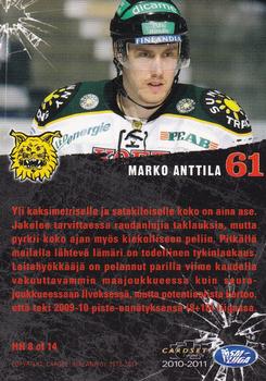 2010-11 Cardset Finland - Heavy Hitters #HH8 Marko Anttila Back