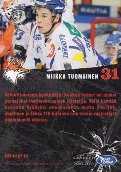2010-11 Cardset Finland - Heavy Hitters #HH14 Miikka Tuomainen Back