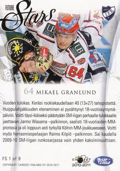 2010-11 Cardset Finland - Future Stars #FS1 Mikael Granlund Back