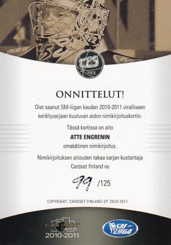 2010-11 Cardset Finland - Signature #NNO Atte Engren Back