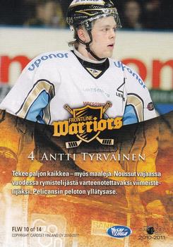 2010-11 Cardset Finland - Frontline Warriors #FLW10 Antti Tyrväinen Back