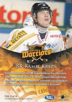 2010-11 Cardset Finland - Frontline Warriors #FLW11 Kamil Kreps Back