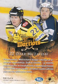 2010-11 Cardset Finland - Frontline Warriors #FLW13 Dale McTavish Back