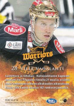 2010-11 Cardset Finland - Frontline Warriors #FLW14 Ville Vahalahti Back