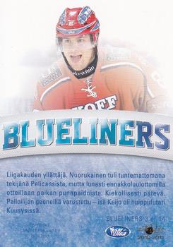2010-11 Cardset Finland - Blueliners #BLUEL. 3 Mikko Kousa Back