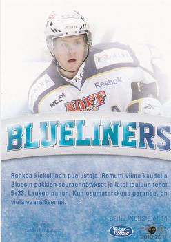 2010-11 Cardset Finland - Blueliners #BLUEL. 5 Ville Lajunen Back