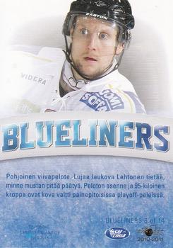 2010-11 Cardset Finland - Blueliners #BLUEL. 6 Mikko Lehtonen Back