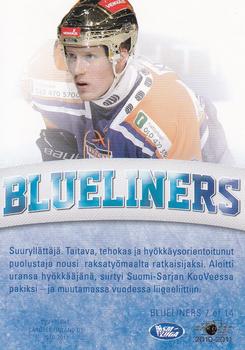 2010-11 Cardset Finland - Blueliners #BLUEL. 7 Juha Leimu Back