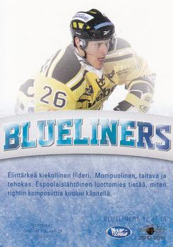 2010-11 Cardset Finland - Blueliners #BLUEL. 12 Joni Tuominen Back