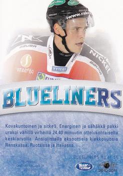 2010-11 Cardset Finland - Blueliners #BLUEL. 13 Ville Uusitalo Back