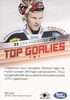 2010-11 Cardset Finland - Top Goalies 2 #TG2 2 Joni Myllykoski Back