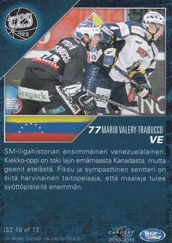 2010-11 Cardset Finland - International Stars 2 #IS2 10 Mario Valery-Trabucco Back