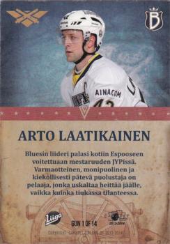 2013-14 Cardset Finland - Artillery #GUN1 Arto Laatikainen Back