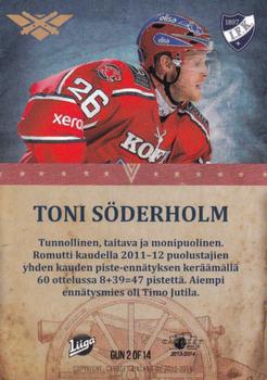 2013-14 Cardset Finland - Artillery #GUN2 Toni Söderholm Back