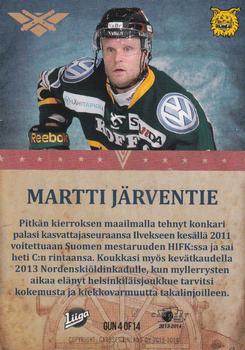 2013-14 Cardset Finland - Artillery #GUN4 Martti Järventie Back