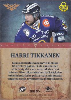 2013-14 Cardset Finland - Artillery #GUN9 Harri Tikkanen Back